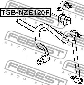 Febest TSB-NZE120F - ВТУЛКА ПЕРЕДНЕГО СТАБИЛИЗАТОРА D21 (TOYOTA COROLLA CE120/NZE12#/ZZE12# 2000-2008) FEBEST autosila-amz.com