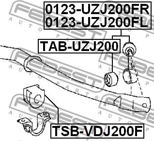 Febest TSB-VDJ200F - ВТУЛКА ПЕРЕДНЕГО СТАБИЛИЗАТОРА D35 (TOYOTA LAND CRUISER 200 UZJ200/VDJ200 2007-) FEBEST autosila-amz.com