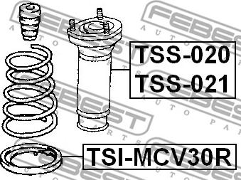 Febest TSI-MCV30R - ПРОСТАВКА ПРУЖИНЫ НИЖНЯЯ (TOYOTA CAMRY ACV3#/MCV3# 2001-2006) FEBEST autosila-amz.com