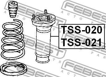 Febest TSS-020 - ОПОРА ЗАДНЕГО АМОРТИЗАТОРА ПРАВАЯ (TOYOTA CAMRY ACV3#/MCV3# 2001-2006) FEBEST autosila-amz.com