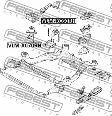 Febest VLM-XC60RH - Подушка, опора, подвеска двигателя autosila-amz.com