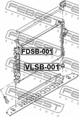 Febest VLSB-001 - Втулка крепления радиатора ПОДХОДИТ ДЛЯ VOLVO S80 II 2007-2016 VLSB-001 autosila-amz.com