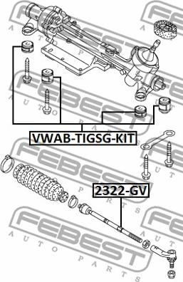 Febest VWAB-TIGSG-KIT - комплект сайлентблоков рулевой рейки! 4шт\ Audi Q3 12> autosila-amz.com