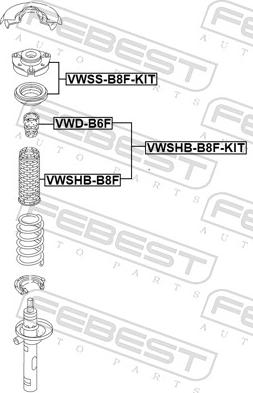 Febest VWSHB-B8F-KIT - Пылезащитный комплект, амортизатор autosila-amz.com