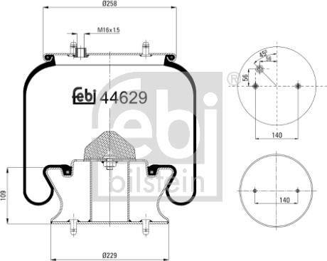 Febi Bilstein 44629 - Кожух пневматической рессоры autosila-amz.com