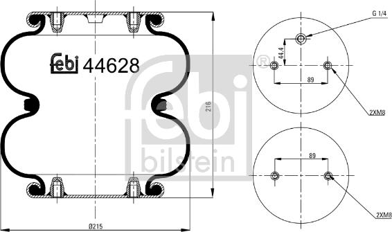 Febi Bilstein 44628 - Кожух пневматической рессоры autosila-amz.com