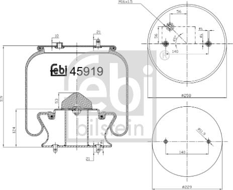 Febi Bilstein 45919 - Кожух пневматической рессоры autosila-amz.com