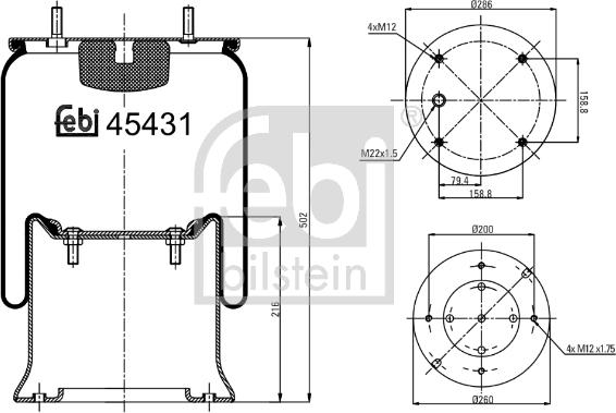 Febi Bilstein 45431 - Кожух пневматической рессоры autosila-amz.com