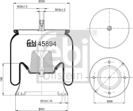 Febi Bilstein 45894 - Кожух пневматической рессоры autosila-amz.com