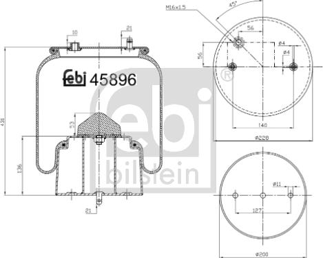 Febi Bilstein 45896 - Кожух пневматической рессоры autosila-amz.com