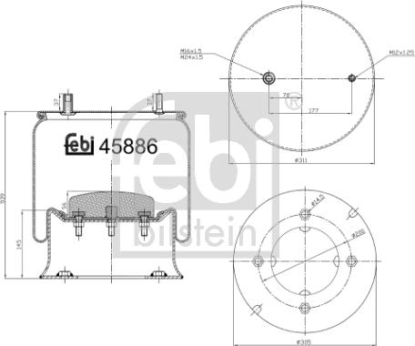 Febi Bilstein 45886 - Кожух пневматической рессоры autosila-amz.com