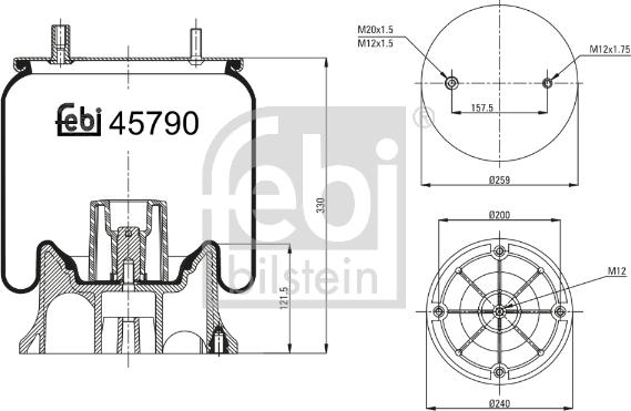 Febi Bilstein 45790 - Кожух пневматической рессоры autosila-amz.com