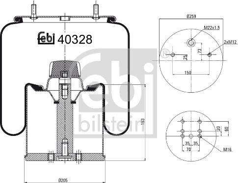 Febi Bilstein 40328 - Кожух пневматической рессоры autosila-amz.com