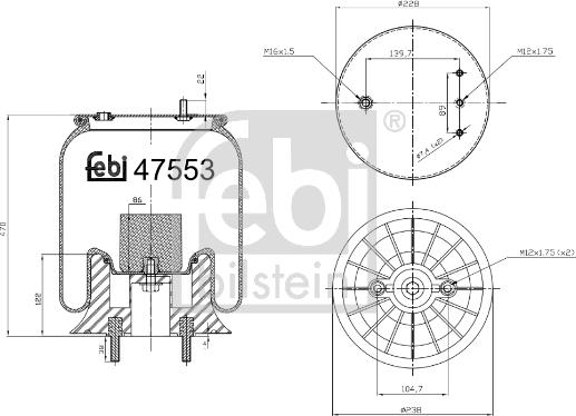 Febi Bilstein 47553 - Кожух пневматической рессоры autosila-amz.com