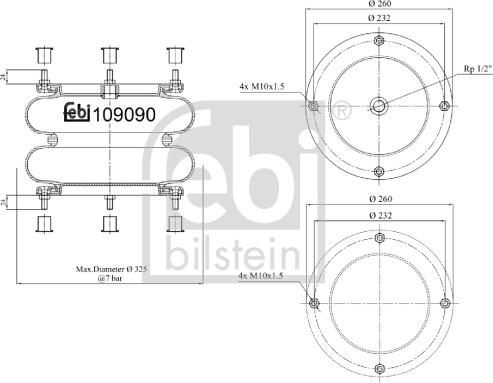 Febi Bilstein 109090 - Кожух пневматической рессоры autosila-amz.com