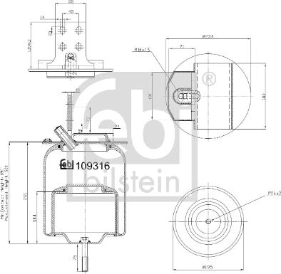 Febi Bilstein 109316 - Кожух пневматической рессоры autosila-amz.com