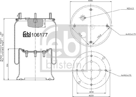 Febi Bilstein 106177 - Кожух пневматической рессоры autosila-amz.com