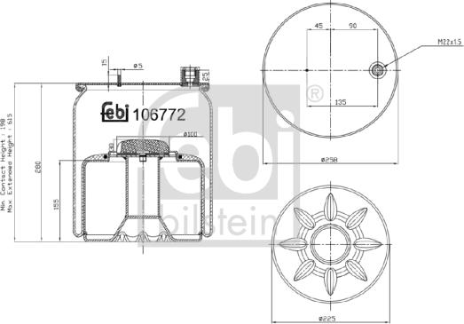 Febi Bilstein 106772 - Кожух пневматической рессоры autosila-amz.com