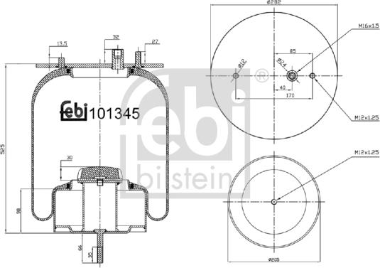 Febi Bilstein 101345 - Кожух пневматической рессоры autosila-amz.com