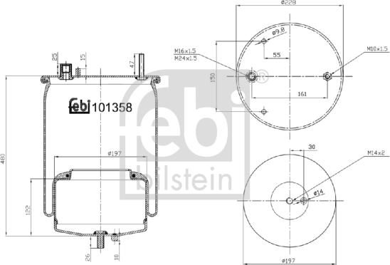 Febi Bilstein 101358 - Кожух пневматической рессоры autosila-amz.com