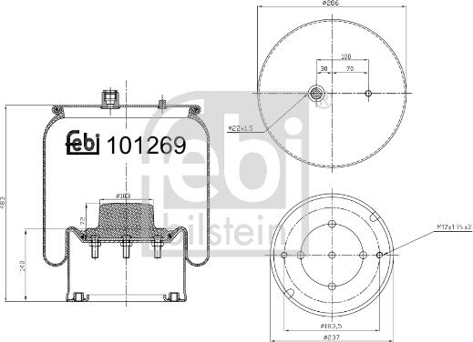 Febi Bilstein 101269 - Кожух пневматической рессоры autosila-amz.com