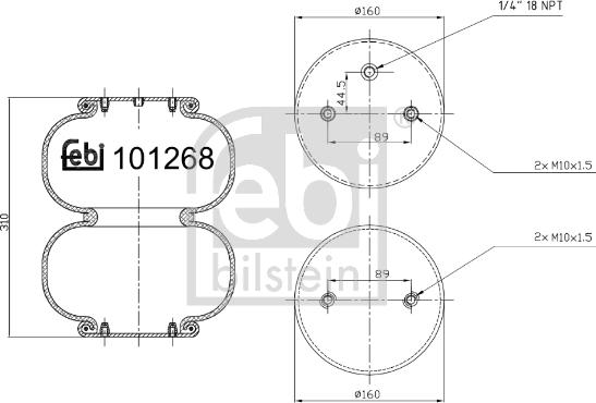 Febi Bilstein 101268 - Кожух пневматической рессоры autosila-amz.com