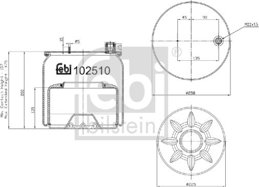 Febi Bilstein 102510 - Кожух пневматической рессоры autosila-amz.com