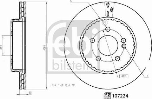 Febi Bilstein 107224 - Тормозной диск autosila-amz.com