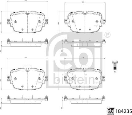 Febi Bilstein 184235 - Тормозные колодки, дисковые, комплект autosila-amz.com