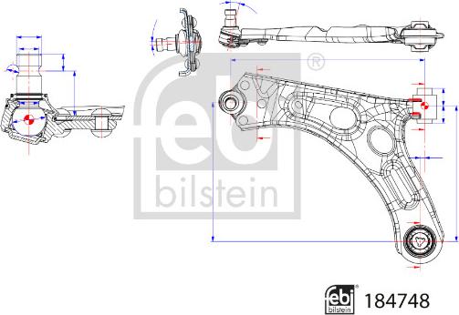 Febi Bilstein 184748 - Рычаг подвески колеса autosila-amz.com