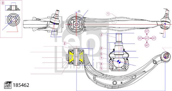 Febi Bilstein 185462 - Рычаг подвески колеса autosila-amz.com