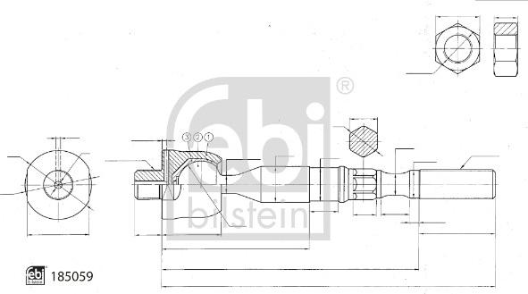 Febi Bilstein 185059 - Осевой шарнир, рулевая тяга autosila-amz.com