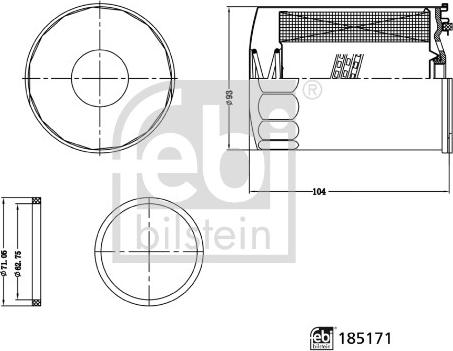 Febi Bilstein 185171 - Фильтр охлаждающей жидкости autosila-amz.com