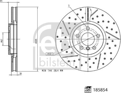 Febi Bilstein 185854 - Тормозной диск autosila-amz.com