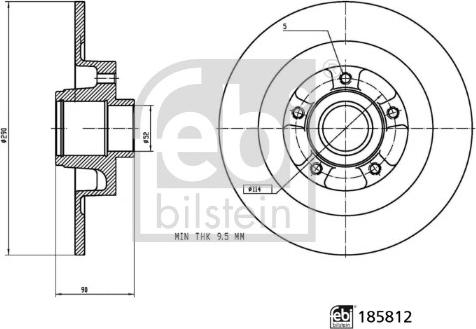 Febi Bilstein 185812 - Тормозной диск autosila-amz.com