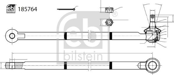 Febi Bilstein 185764 - Наконечник рулевой тяги, шарнир autosila-amz.com