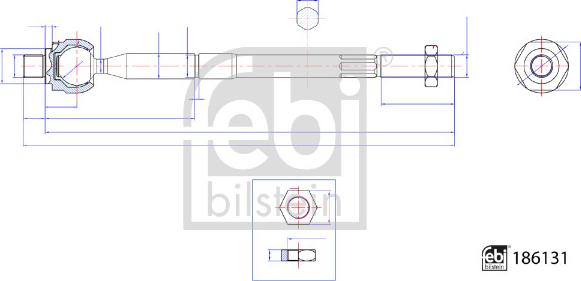 Febi Bilstein 186131 - Осевой шарнир, рулевая тяга autosila-amz.com