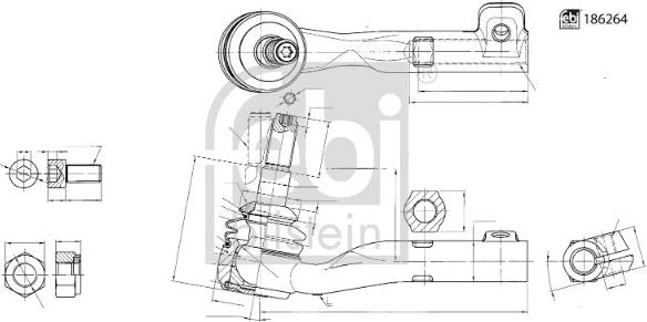 Febi Bilstein 186264 - Наконечник рулевой тяги, шарнир autosila-amz.com