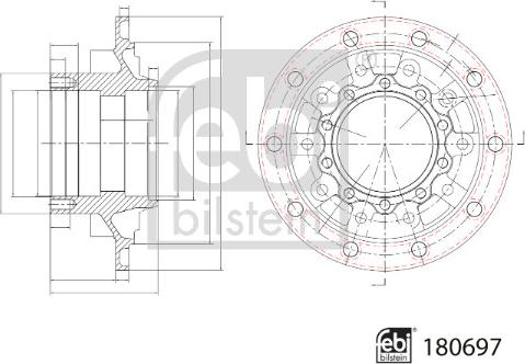 Febi Bilstein 180697 - Ступица колеса, поворотный кулак autosila-amz.com