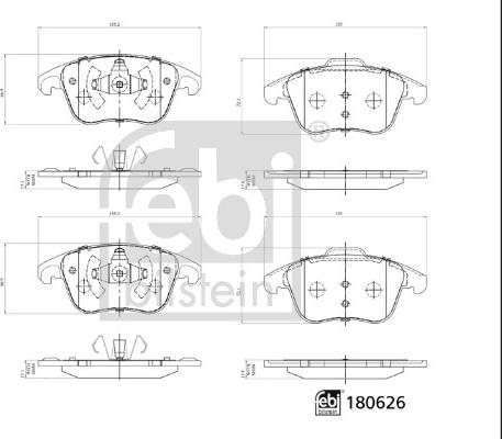 Febi Bilstein 180626 - Тормозные колодки, дисковые, комплект autosila-amz.com