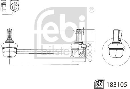 Febi Bilstein 183105 - Тяга / стойка, стабилизатор autosila-amz.com