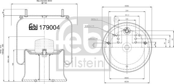 Febi Bilstein 179004 - Кожух пневматической рессоры autosila-amz.com