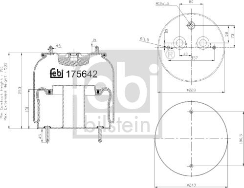 Febi Bilstein 175642 - Air suspension bellows fits: SCANIA L,P,G,R,S, P,G,R,T 01.03- autosila-amz.com