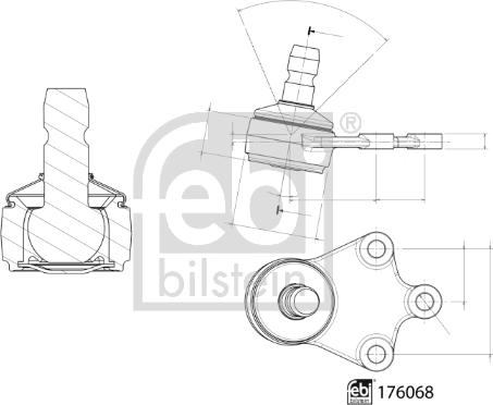 Febi Bilstein 176068 - Шаровая опора, несущий / направляющий шарнир autosila-amz.com