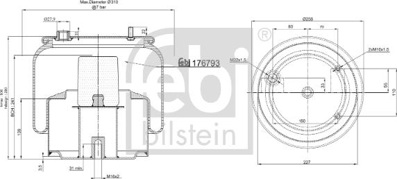 Febi Bilstein 176793 - Кожух пневматической рессоры autosila-amz.com