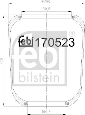Febi Bilstein 170523 - Pneumatic suspension bellows rear R fits: IVECO EUROSTAR, EUROTECH MH, autosila-amz.com