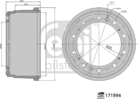 Febi Bilstein 171994 - Тормозной барабан autosila-amz.com