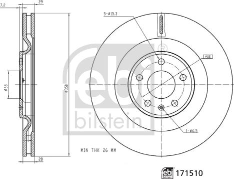 Febi Bilstein 171510 - Тормозной диск autosila-amz.com