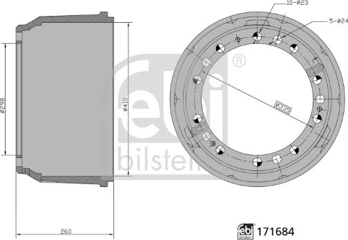 Febi Bilstein 171684 - Тормозной барабан autosila-amz.com