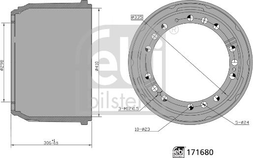 Febi Bilstein 171680 - Тормозной барабан autosila-amz.com